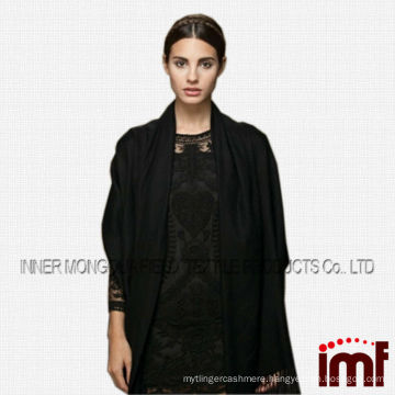 100% Pure Wool Solid Black Lady's Shawl and Cape